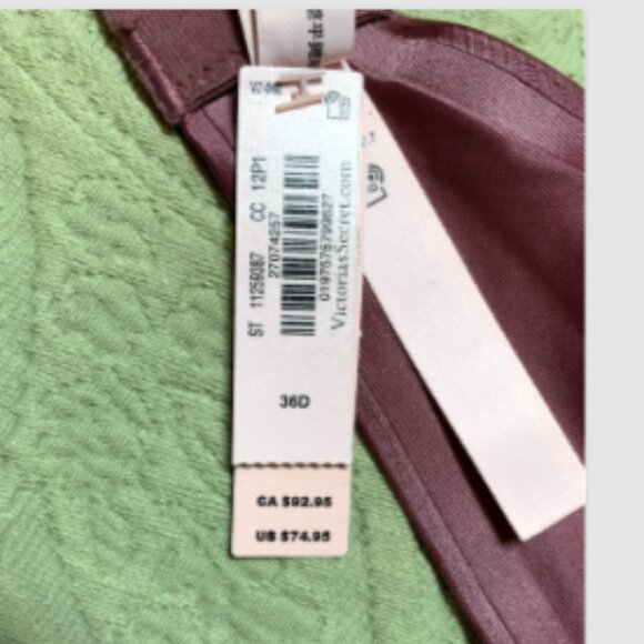 Victorias Secret Very Sexy Shine Strap Purple Vapor Bombshell PushUp Bra 36D Set - Picture 10 of 14